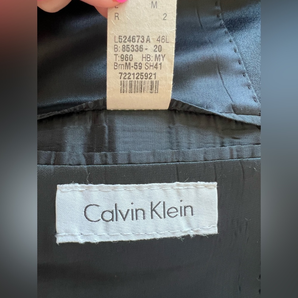 🖤 EUC CALVIN KLEIN Black Single-Breasted Tuxedo Jacket | 100% Wool | Men’s 46L - Picture 11 of 11